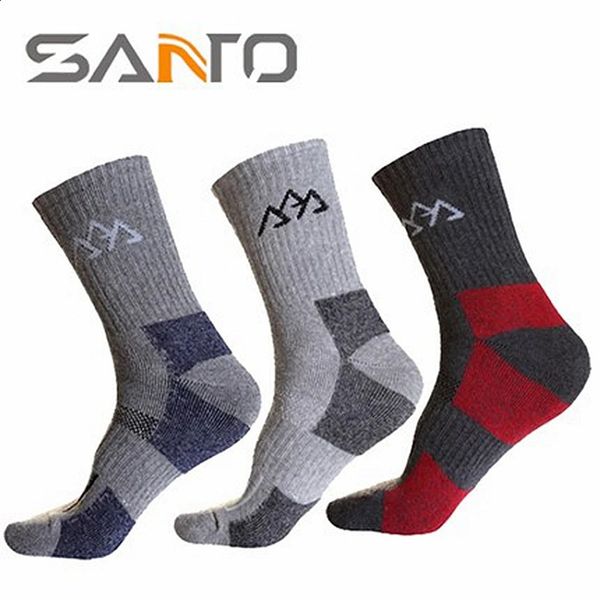 3 paires / lot santo sèche-linge rapide Socks extérieurs sports pour la randonnée à vélo de camping trekking chaussettes épais 240428