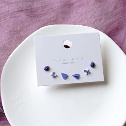 3 paies / ensemble Céramique coeur oreille postdouteaux Moucles d'oreilles mixtes couleurs de fleur étoile Univers planète boucle d'oreille fille femme oreille bijoux quotidien