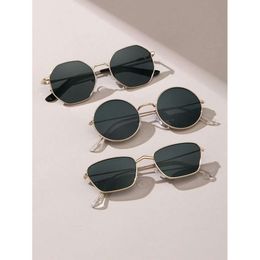 3pairs dames metaal geometrisch frame mode zonnebril voor zomers dagelijks leven coole buitenaccessoires