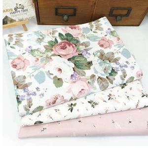 3 st bloemen geassorteerd patroon floral katoen stof doek tafelkleed bruiloft organza voor DIY handgemaakte ambachten naaien 50x 40cm