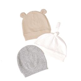 3PC / SET 0-6m NOUVELLE-NOURN Coton Bonnet Baby Beanie For Girls Spring Soft Infant Cap Boy Accessoires pour tout-petits Gift L2405