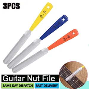 3 pc/ensemble guitare écrou fichiers Fret couronnement fente classement Luthier réparation trousse à outils pour Instruments à cordes guitare accessoire guitare partie