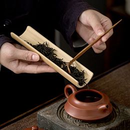 3PC / Set Natural Bamboo Tea Scoop Handmade Handled Lotus Coffee Tool Vintage Vintage Tea ACCESSOIRES SET CHAHE CHA ZE TEA TEA TEATURE TEATARE