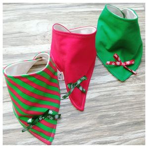 3pc / set Cadeau de Noël Bébé coton Bavoirs burp Chiffons Nouveau-né double couche filles garçons Étanche Triangle Salive Serviette animal hibou style bavoir YE010