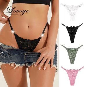 3PC Lingerie sexy chaîne en métal sous-vêtements pour femmes dentelle perspective string sous-vêtements pour femmes brésiliennes taille basse string Lenceria Tanga Mujer 230110