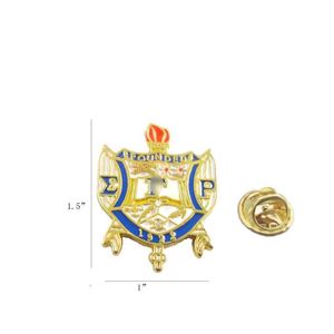 3 stks 1 partij Grieks Sigma Gamma Rho Crest Shield Revers Pin Tie Tack Track Tie Pin