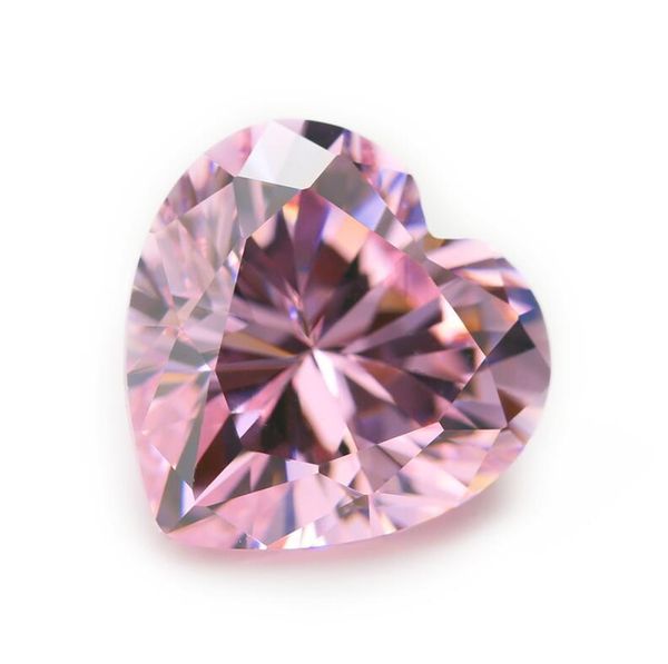 3 uds 15x15mm forma de corazón suelta CZ Color rosa AAAAA zirconia cúbica piedra sintética para joyería DIY gemas piedra