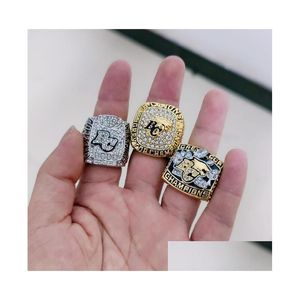 3 stuks 1994 2006 2011 Bc Lions Cfl Grey Cup Team Champions Championship Ring met houten kist Souvenir Mannen Fan Gift Groothandel Drop Leveren Dh7Jo