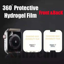 Film d'hydrogel protecteur 3PCS 360 pour Apple Watch S8 S9 Ultra 2 49 mm S7 41mm 45 mm 38 mm 42 mm 40mm 44 mm Film d'hydrogel