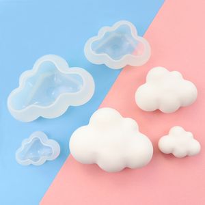 3 stks 3D cloud vorm chocolade siliconen mal mousse fondant ijsblokjes pudding snoep zeep kaars mallen bakken cake decoratie tool