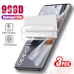 3pcs 999d Film d'hydrogel souple incurvé pour OPPO Reno10 Reno 10 Pro 5G Protecteur d'écran Not Glass Opo Orro Reno10pro Renault 10 Pro +