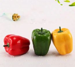 3pcs décor de poivre artificiel mousse chili légumes en plastique artificiel faux artificiel pection de fruit de la fête de la cuisine