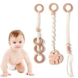 3 Pcs Bébé Nordique Gym Cadre Pendentif En Bois Rack Crochet Anneau De Dentition Soins Infirmiers Suspendus Jouer Jouets Enfants Chambre Décoration Cadeaux LJ201113