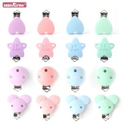 3pcs Baby Pacificier Clips Silicone Star Bear Mouse Food Grade DIY MINDEMPLE Collier d'allaitement de dentition 240420