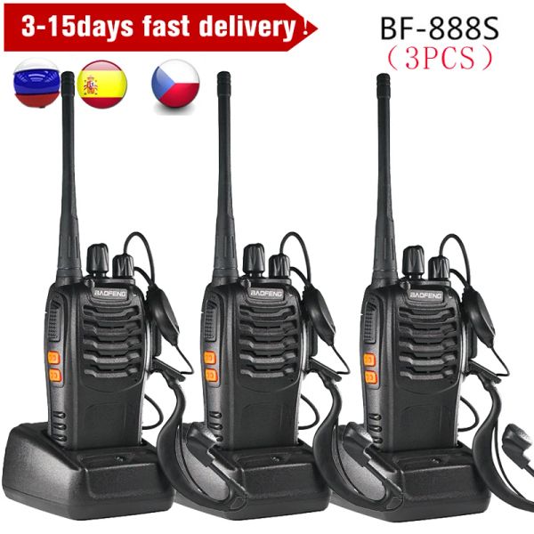 3pcs Baofeng BF 888s Radio de dos vías BF-888S 6km Walkie Talkie 5W portátil HF Transceptor Interphone BF888s