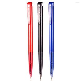 3 stks zwart rood blauw kleur deli ballpoint pen kantoor school voorraad klik ballpen schrijven tool student stationery cadeau