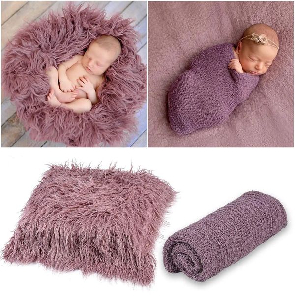 3PCS Born Pograps Wraps Baby Manks Baby Wrap and Dadem STRING Knit Swaddle Wraps Studio Props Accessori 240429