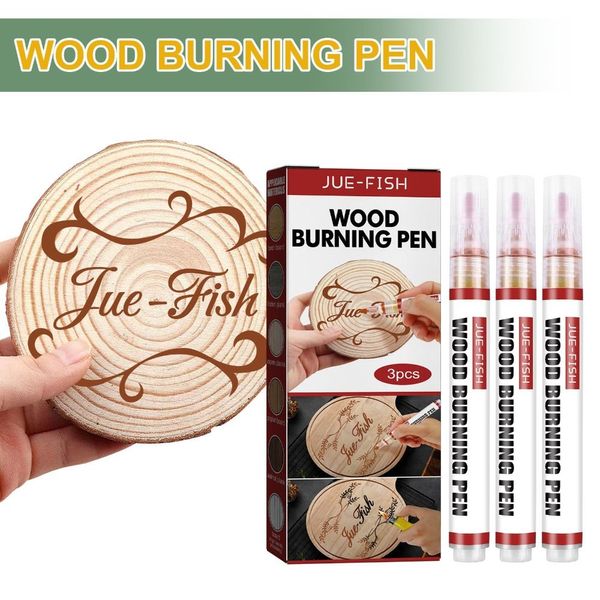 3pcs / boîte Nouveau bricolage en bois chimique Scorch Fine Tip Peinture de peinture Scorch Marker Burning Pen Burning