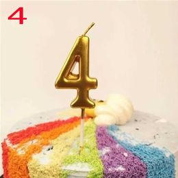 3pcs Bougies Birdles Candle Gol Numéro Gâteau Cougies Numéro Cake Top Decoration Birthday Anniversary Célébration Party Supplies Numéro 0-9
