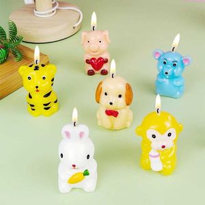 3pcs bougies Zodiac Candle dessin animé Image animale mignon Creative Bandle Bandle Cake Decoration Decoration Zodiac Dragon Horse Gandle