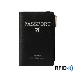 3 -stcs kaarthouders RFID PU Letter Afdrukken Waterdichte draagbare busines Lange reispaspoortomslagmix kleur
