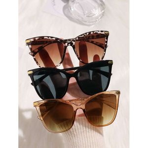 3 stks klassieke kattenoogframe boho zwarte luipaard print zonnebril voor vrouwen reizen UV400 dagelijkse accessoires