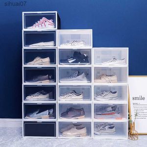 3 PCS Boîte À Chaussures En Plastique Transparent Baskets Empilables Organisateur De Chaussures De Football AJ Boîte D'affichage Transparent Collection De Chaussures Tiroir Cas L230705