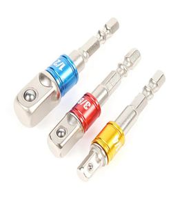 3 piezas coloridas DIY vástago hexagonal broca eléctrica adaptador de llave de tubo destornillador eléctrico mango adaptador de broca de extensión Set3041537