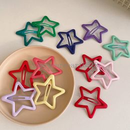 Pinces à cheveux BB étoiles colorées en métal, 3 pièces, épingles à cheveux mignonnes à la mode pour filles Y2K, Barrettes frange latérale BB Clips pour couvre-chef