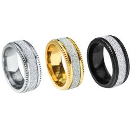 3 Stuks Cool Titanium Ijs Textuur Ringen Voor Mannen 8 Mm Mode-sieraden Engagement Wedding Promise Band Ringen Voor hem Maat 8-14