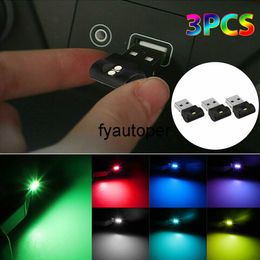 3 uds. Personalización de automóviles creativa RGB lámpara bombilla accesorios LED USB coche Interior neón atmósfera luz ambiental piezas interiores Accesorios
