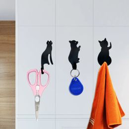 3-stks schattige kattenstaartwandhaken ultramachtig super sterke hanger metaalhaak zelfklevend handdoekrek sleutelhanger deur muur decor