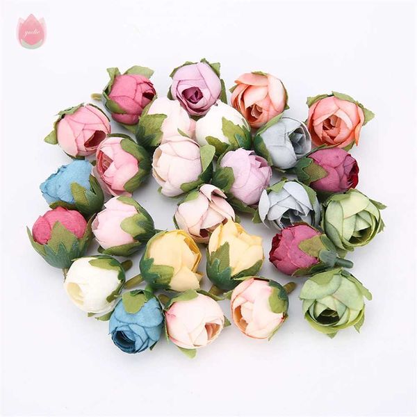 3pcs fleurs décoratives couronnes en soie artificielle rose fleur tête de mariage décoration bricolage à la maison fête de la Saint-Valentin décor faux fleur accessoires artisanaux