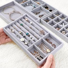 Sieraden Pouches, Tassen 3 stks Lade DIY Box Organizer Lade Ring Armband Display Case Velvet Sieraden Opslag Oorbel Houder Fit Meeste Space1