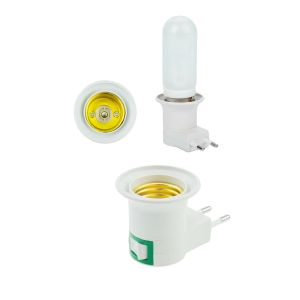Douille de lumière LED E27, 3 pièces, support de lampe blanc vers prise ue/US, adaptateur convertisseur marche/arrêt pour lampe à ampoule