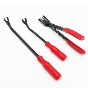 Klinknagels Clips Tangen, Portierbekleding Tangen, 3 Stuks Koevoet Tool Kit Rood Zwart voor het verwijderen van autodeurpaneel dakbekleding verwijderen van autobekleding clips dashboards HM-3Q