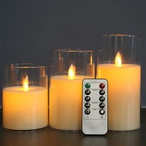 3 -stks Flameless LED kaarslicht batterij aangedreven elektronische lamp met externe kerstfeest verjaardagsfeestje verjaardag bruiloft thuis decor 240412