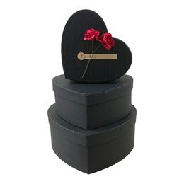 3 pcs Fleuriste Chapeau Boîtes Fête Saint Valentin Fleurs Cadeaux Vivant Vase Rouge En Forme De Coeur Bonbons Boîtes Seau Cadeau Boîte Emballage 220420