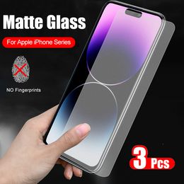 Protecteur d'écran givré de 3pcs pour iPhone 14 Pro Max Mat Temperred Glass Film pour iPhone14 Plus 14pro 14Plus 14Promax Protecteurs