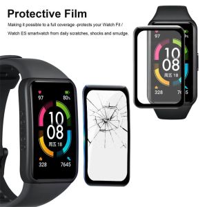 3pcs Protecteur d'écran incurvé complet pour Huawei Band 6 Temperred Glass pour Honor Band 6 Band6 Smart Watch Wristband Protection Film