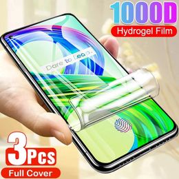 3pcs Film d'hydrogel complet pour Realme X X2 X3 X7 X50 Pro Screen Protector GT2 GT NEO 2 3 3T NARZO 30A 30A 50A 50I Film protecteur