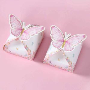 3pcs Cadeau enveloppe 12pcs Boîtes papillon Boîtes de bonbons cadeaux emballage Boîtes en papier anniversaire décorations de fête d'anniversaire Girls Mariage Baby Shower Favors for Guest