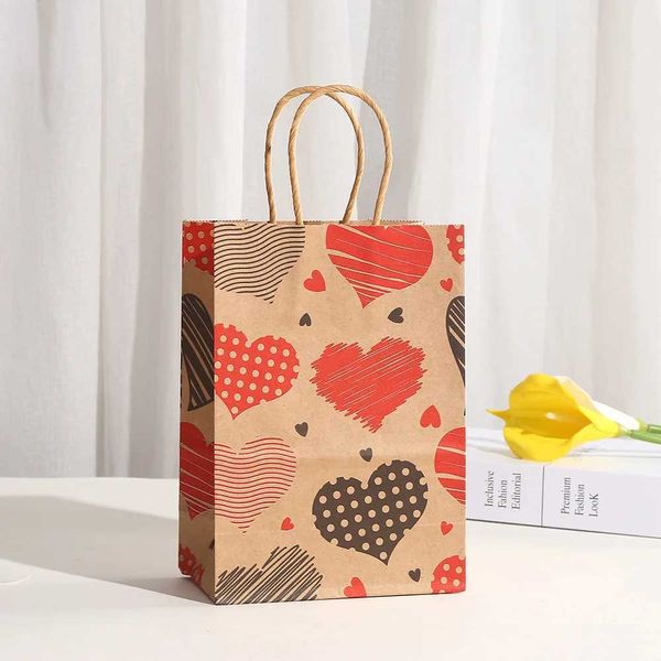 3pcs enveloppe cadeau 4pcs Love Heart Match Sac cadeau Kraft Paper Clocy Cookie Sac Saint Valentin Jour de mariage Décoration Invité Pobile Gift Packaging