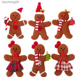 3pcs Gingerbread Man Cristmas Ornement pour Arbre de Noël Décoration de la maison Suspendu Poupée Pendentif Navidad Natale cadeau Nouvel An 2023 L230620