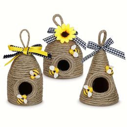 3pcs Decor Hive, Hive, Natural House, Bumble Bee à thème Party Spring Summer Rustic Farmhouse Kitchen Table Tiered Tray Decor