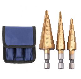 3 pièces HSS acier titane étape forets ensemble étape cône outils de coupe forets en acier bois bois métal forets ensemble 5615715