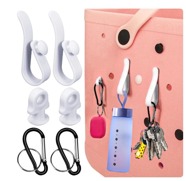 3pcs inserta accesorios de ganchos para la bolsa BOGG insertar tazón de encanto conector soportador de llave compatible con bolsas de playa de goma