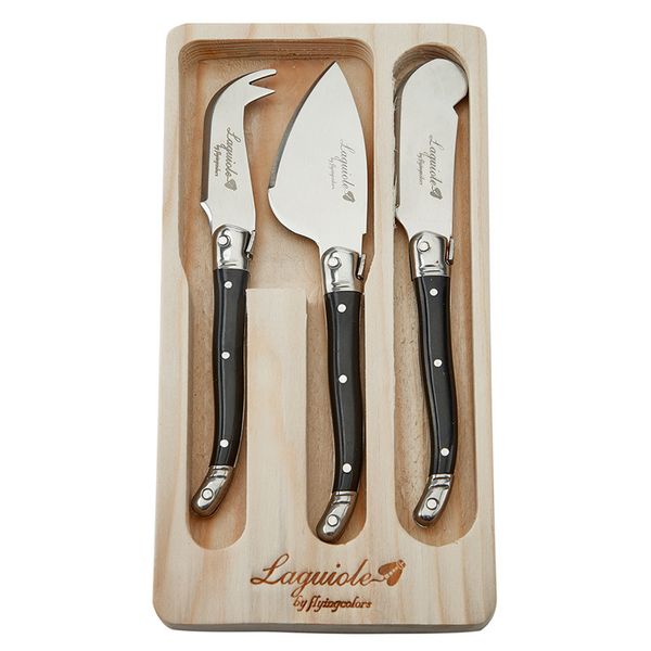 Juego de 3 uds. De cuchillos para queso Laguiole, esparcidores de mantequilla, cuchillos para queso arcoíris rojos, raspador, rebanador, barra de herramientas, suministro de 5,9 ''15,9 cm Y1119