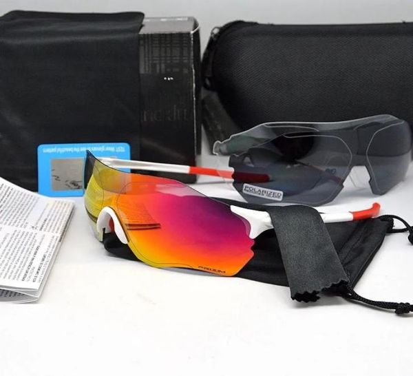 3pcs Lens Evzero Cycling Sunglasses Woke Eyewear Full Frame TR Black Polarise Lens Outdoor Sport Sun Glasses Mtb Cycle Goggles5535139