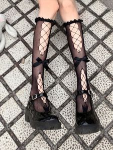 3pcs lolita creused bow en dentelle de dentelle chaussettes femme sexy